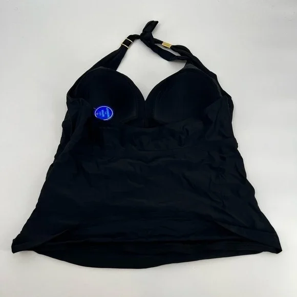 NEW Swimsuits For All plus size black halter tankini top bathing suit size 20 - Picture 5 of 7